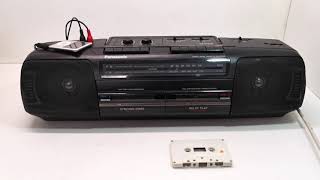 Vintage PANASONIC RXFT510 Radio Double Cassette Recorder Boombox [upl. by Sivartal]