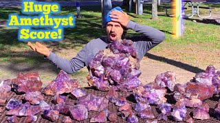 HUGE Amethyst found in Canada  NEW LOCATION  Quartz Crystal Mining [upl. by Sitnerp]