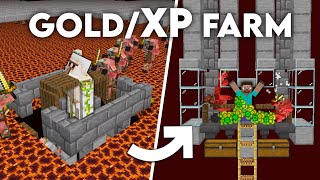 Minecraft Easiest GoldXP Farm 120  AFK Extremely Efficient [upl. by Feigin]