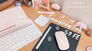 Samsung Galaxy Tab S7 FE review  My top 3 favourite features  unboxing new accesories [upl. by Audie]