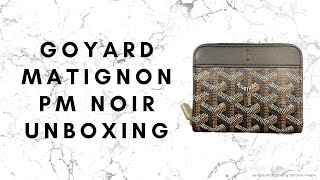 Goyard Matignon PM Noir Wallet Unboxing [upl. by Xerxes]