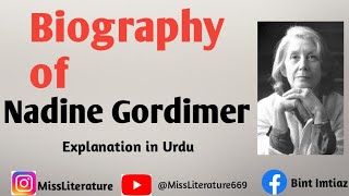 Biography of Nadine Gordimer explained in UrduHindi [upl. by Gresham]