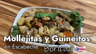 Mollejitas con Guineitos en Escabeche Puerto Rican style chicken Gizzards amp Green Bananas [upl. by Lorrac]