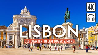 Lisbon 4K Walking Tour Portugal  3h Tour with Captions amp Immersive Sound 4K Ultra HD60fps [upl. by Von]