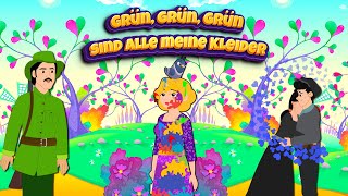 Grün Grün Grün  Kinderlernlied in Deutscher Sprache  Sing mit Yleekids [upl. by Raychel504]