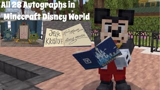 All 28 Character Autographs In Minecraft Disney World [upl. by Marve]