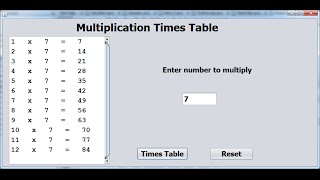 How to Create Multiplication Table using While Loop in Java NetBeans [upl. by Eelyam]