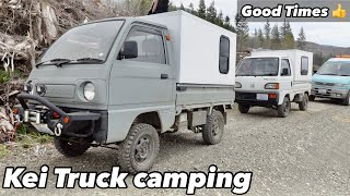 Kei trucks 4x4 camping trip spring car camping [upl. by Ingraham]