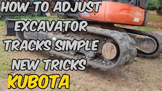 How to Adjust Excavator Tracks  Kubota [upl. by Walther520]