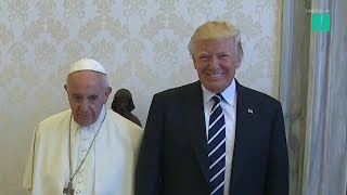 President Trump Met With Pope Francis It Got A Little Awkward [upl. by Blinny]