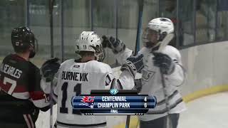 Game Highlights Centennial vs Champlin Park  Boys Hockey  Champlin Park High School  QCTV [upl. by Yeniffit]