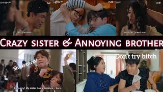 Kdrama Siblings Fight  Crazy Sister and Annoying brother [upl. by Aremat]