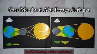 Cara membuat alat peraga gerhana matahari dan bulan 2D [upl. by Ellener906]