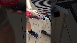 Cutting Metal Deck Railing deck deckdiy diy [upl. by Lela185]