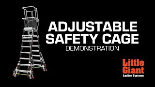 Adjustable Safety CAGE Black  Demo  Little Giant Ladder Systems [upl. by Bang503]