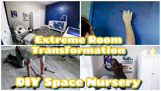 DIY Space Galaxy Nursery Makeover  Boy Nursery Ideas [upl. by Naitsihc]