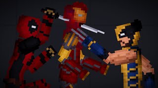 Nanotech IronMan VS Deadpool and Wolverine in People Playground [upl. by Gough]