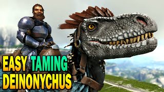 Ark HOW TO TAME DEINONYCHUS Easy Egg Locations Ark Survival Evolved Valguero DLC [upl. by Anilram86]