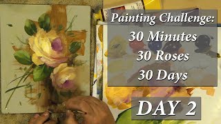 30 minutes  30 roses  30 days Painting Challenge Day 2 [upl. by Benia]