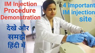 IM INJECTION PROCEDURE DEMONSTRATIONImportant for all nursing practical exams [upl. by Vaughan]