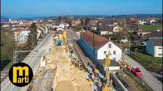 Einbau Mikropfähle Bahnhof Bonfol  Spezialtiefbau [upl. by Neela]