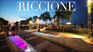 Riccione by night  Viale Ceccarini [upl. by Yemiaj]