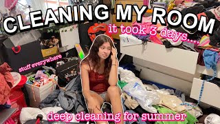 CLEANING MY ROOM 2023 I summer deep clean with me cleaning motivation [upl. by Elem]