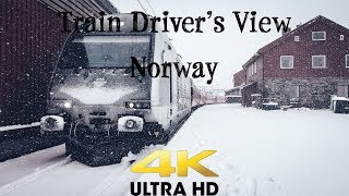 TRAIN DRIVERS VIEW From rain to complete whiteout on the mountain [upl. by Jerrol666]