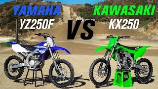 2020 Kawasaki KX250 vs Yamaha YZ250F [upl. by Yrelbmik191]