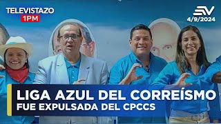 Liga Azul del correísmo fue expulsada del CPCCS  Televistazo1PM ENVIVO🔴 [upl. by Dlabihcra891]