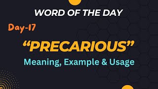 Precarious meaning usage amp example wordmeaning [upl. by Attenauq79]