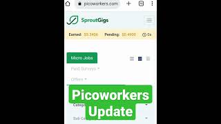 New Update Of Picoworkers  SproutGigs  Mazhar Saeed [upl. by Gard]