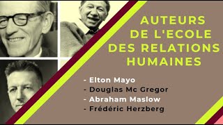 📌EOAE 1ère Bac Sc Eco  Auteurs Ecole des Relations Humaines👉Elton Mayo📍Maslow📍Mac Gregor📍Herzberg [upl. by Robert]