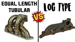 EQUAL LENGTH tubular vs LOG manifolds headers  SCAVENGING and EXHAUST BACK PRESSURE EXPLAINED [upl. by Noryt]