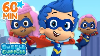 Most Daring Rescues w Gil Molly and Baby Mia  60 Minute Superhero Compilation  Bubble Guppies [upl. by Bitthia]