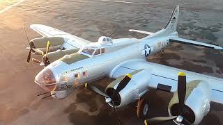 Hobby King RC B17 Flying Fortress maiden flight [upl. by Anenahs]