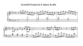 Scarlatti Sonata in F minor K466  FOLLOW WITH SCORE [upl. by Zalucki729]