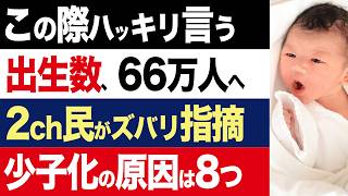 【2chニュース】判明…出生数、初の70万人割れ、少子化を急加速させる8つ原因【時事ゆっくり】 [upl. by Indyc984]