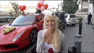 Insane Valentines Surprise  a Ferrari with 1000 Roses [upl. by Navnod]