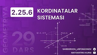 Geometriya 29dars 2256 KORDINATALAR SISTEMASI  Геометрия СИСТЕМА КООРДИНАТ [upl. by Adnolor234]