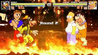 AN Mugen 99 Goofy amp Dee Bee Kaw VS Cheap Homer Simpson amp Fred Flintstone [upl. by Nnaik]