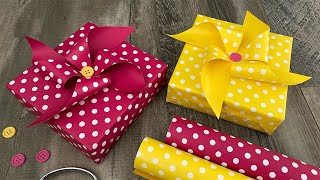 Pinwheel Gift Wrapping Reversible Paper  Paper Craft Ideas [upl. by Arorua]