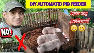 backyardfarming DIY automatic pig feeder  Babuyang walanga amoy [upl. by Adnalahs]