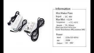 6 head ultrasonic mist maker fogger for aquarium and fountain 48V250W [upl. by Namus]