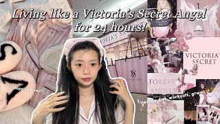 Living like a victoria’s secret angel for 24 hours💋 vs model diet workouts shopping amp haul [upl. by Uzia]