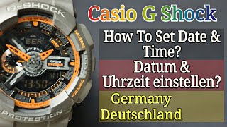 Gshock How To Set Date amp Time for Germany 🇩🇪  Datum amp Uhrzeit Einstellen Deutschland [upl. by Ainoda450]