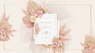 Wedding Invitation Design  motion graphic  Animated Wedding video [upl. by Adria]