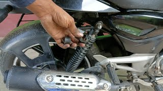 Bajaj Pulsar rear shocker absorber repair  Pulsar 150 shock absorber repair  Ayush cycle store [upl. by Eremihc]