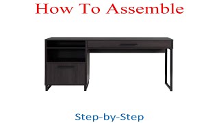 How To Assemble Old Model Mainstays Wood amp Metal Writing Desk with 1 Drawer and 1 Door  Espresso [upl. by Maril]