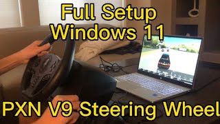 PXN V9 Steering Wheel Full Setup On Windows 11 [upl. by Einhpets802]